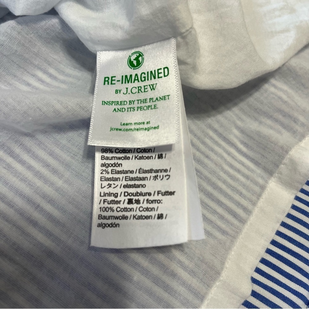 J.Crew Factory Tiered Midi Ruffle Dress In Blue & White Striped Size 00 - Picture 9 of 9